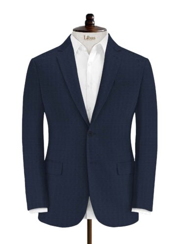 Don & Julio Men's Terry Rayon Structured 3.75 Meter Unstitched Suiting Fabric (Dark Royal Blue)