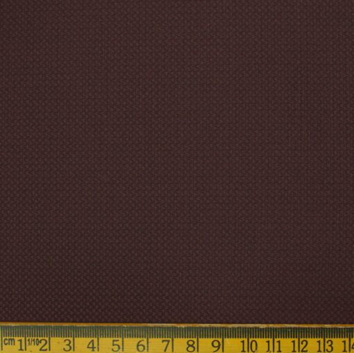 Don & Julio Men's Terry Rayon Structured 3.75 Meter Unstitched Suiting Fabric (Wine)