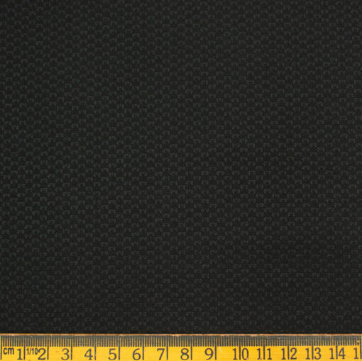 Don & Julio Men's Terry Rayon Structured 3.75 Meter Unstitched Suiting Fabric (Black)
