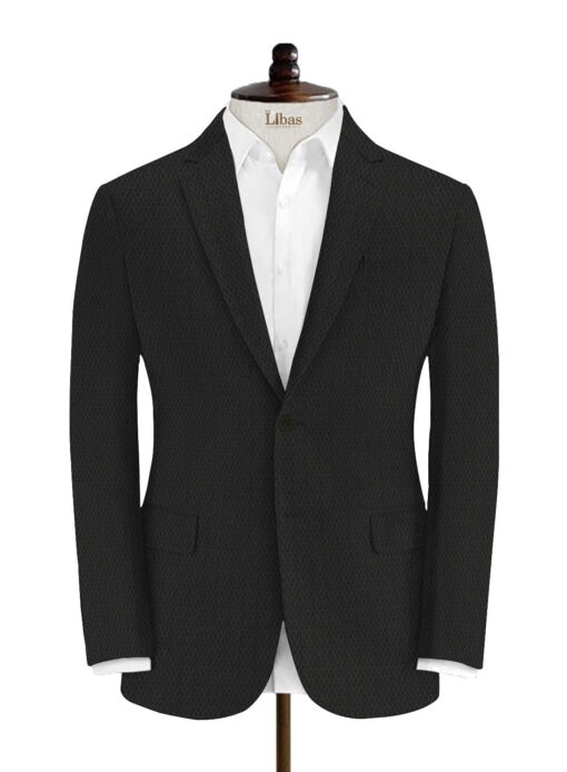 Don & Julio Men's Terry Rayon Structured 3.75 Meter Unstitched Suiting Fabric (Black)
