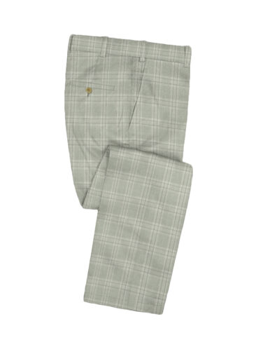 Donear Men's Terry Rayon Checks 3.75 Meter Unstitched Suiting Fabric (Pistachious Green)