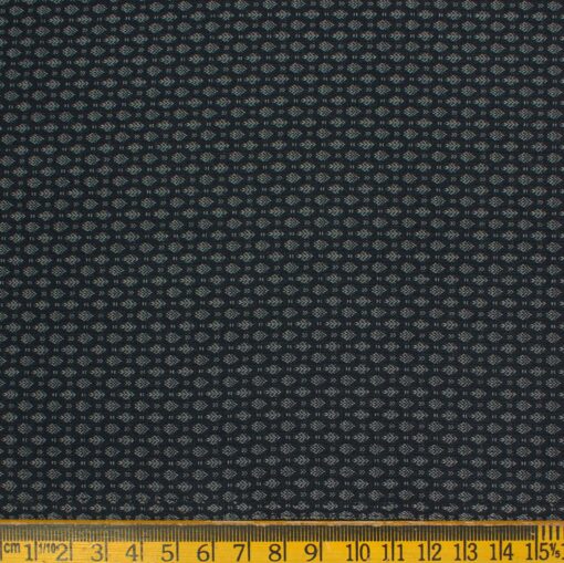 Fashion Flair Men's Terry Rayon Structured 3.75 Meter Unstitched Suiting Fabric (Dark Blue)