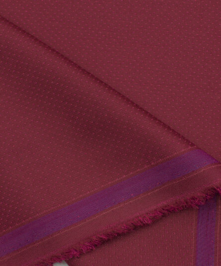 Italian Channel Men's Terry Rayon Structured 3.75 Meter Unstitched Suiting Fabric (Cherry Red)
