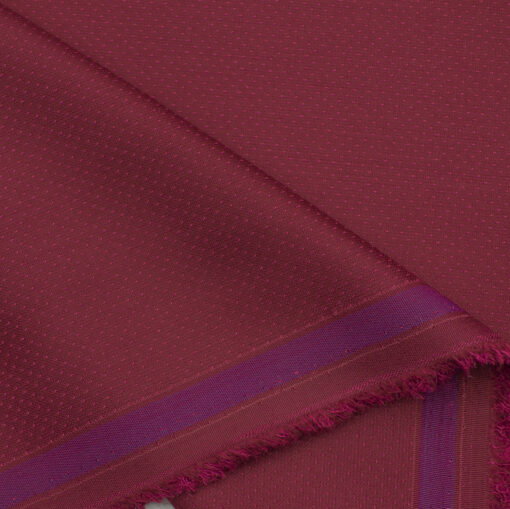 Italian Channel Men's Terry Rayon Structured 3.75 Meter Unstitched Suiting Fabric (Cherry Red)