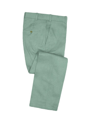 Italian Channel Men's Terry Rayon Structured 3.75 Meter Unstitched Suiting Fabric (Mint Green)