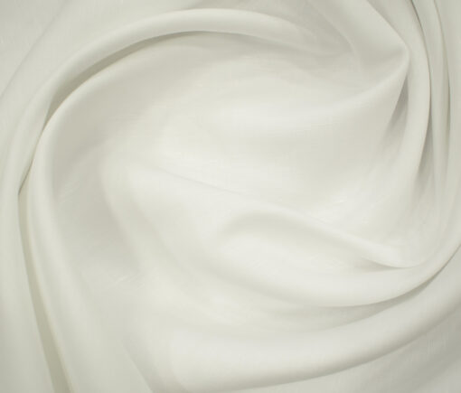 J.Hampstead Men's Cotton Linen 60 LEA Solids 3.50 Meter Unstitched Shirting Fabric (White)