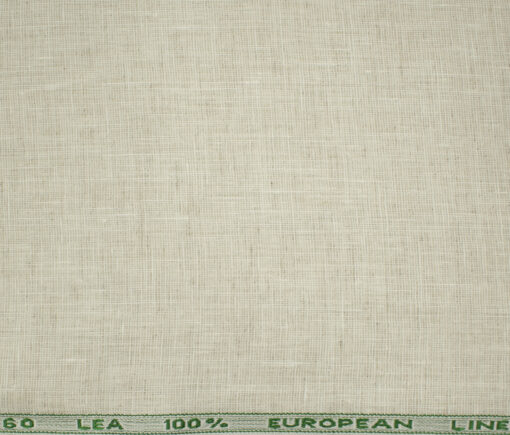 J.Hampstead Men's European Linen 60 LEA Structured 2.25 Meter Unstitched Shirting Fabric (Beige)
