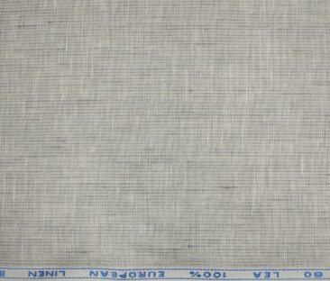 J.Hampstead Men's European Linen 60 LEA Self Design 2.25 Meter Unstitched Shirting Fabric (Light Grey)