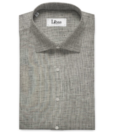 J.Hampstead Men's European Linen 60 LEA Structured 2.25 Meter Unstitched Shirting Fabric (Grey)