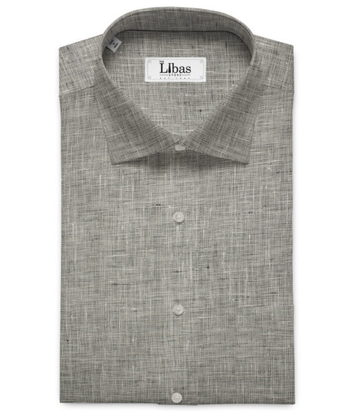 J.Hampstead Men's European Linen 60 LEA Structured 2.25 Meter Unstitched Shirting Fabric (Grey)