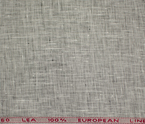 J.Hampstead Men's European Linen 60 LEA Structured 2.25 Meter Unstitched Shirting Fabric (Grey)