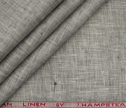 J.Hampstead Men's European Linen 60 LEA Structured 2.25 Meter Unstitched Shirting Fabric (Grey)