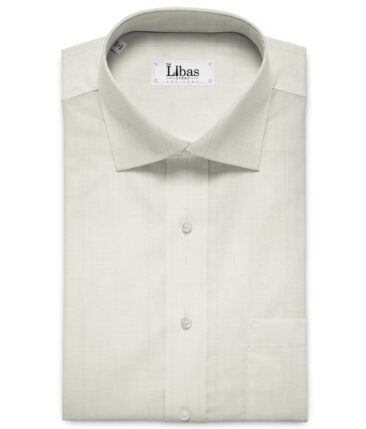 Linen Fiesta Men's European Linen 60 LEA Striped 2.25 Meter Unstitched Shirting Fabric (White)