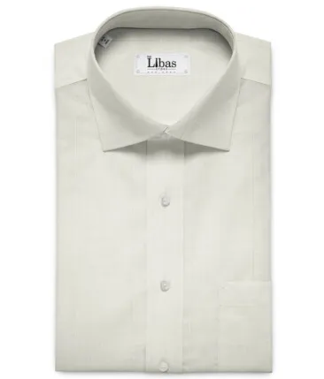 Linen Fiesta Men's European Linen 60 LEA Striped 2.25 Meter Unstitched Shirting Fabric (White)
