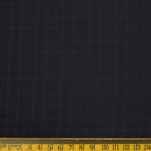 Marcellino Men's Terry Rayon Checks 3.75 Meter Unstitched Suiting Fabric (Dark Purple)