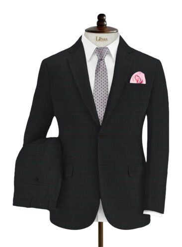 Marcellino Men's Terry Rayon Checks 3.75 Meter Unstitched Suiting Fabric (Dark Purple)