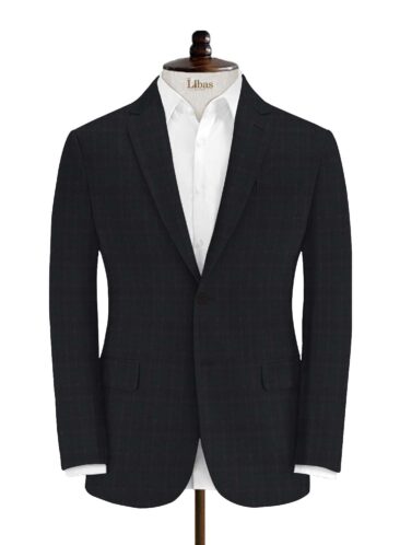 Marcellino Men's Terry Rayon Checks 3.75 Meter Unstitched Suiting Fabric (Dark Purple)