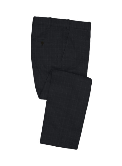 Marcellino Men's Terry Rayon Checks 3.75 Meter Unstitched Suiting Fabric (Dark Purple)