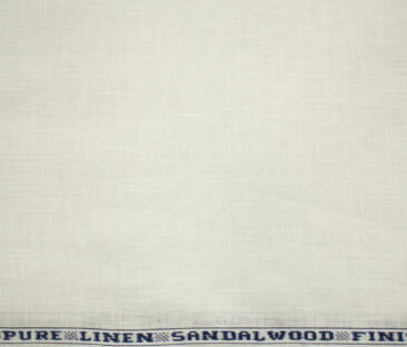 Raymond Men's Pure Linen 60 LEA Solids 3.50 Meter Unstitched Shirting Fabric (Milky White)