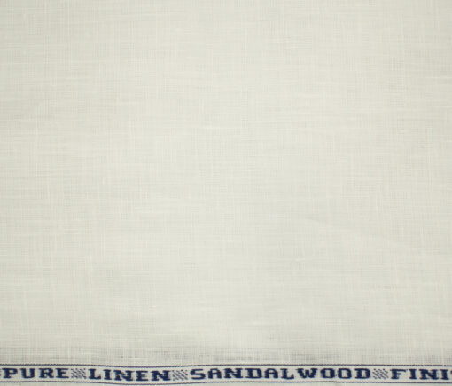Raymond Men's Pure Linen 60 LEA Solids 3.50 Meter Unstitched Shirting Fabric (Milky White)