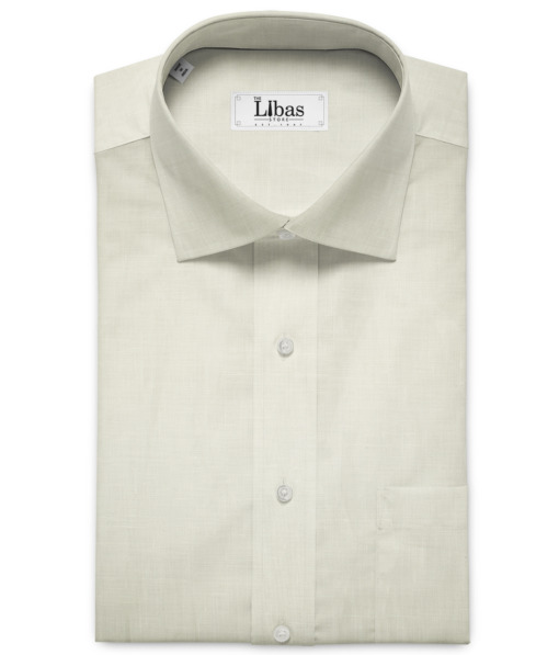 Raymond Men's Pure Linen 70 LEA Solids 3.50 Meter Unstitched Shirting Fabric (Milky White)