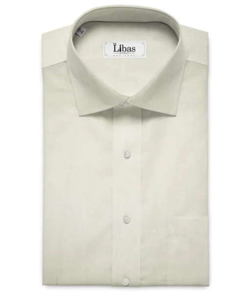 Raymond Men's Pure Linen 70 LEA Solids 3.50 Meter Unstitched Shirting Fabric (Milky White)