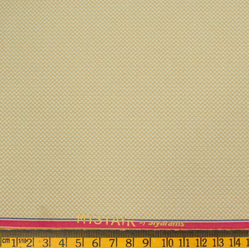 Siyaram's Men's Terry Rayon Structured 3.75 Meter Unstitched Suiting Fabric (Buttermilk Beige)