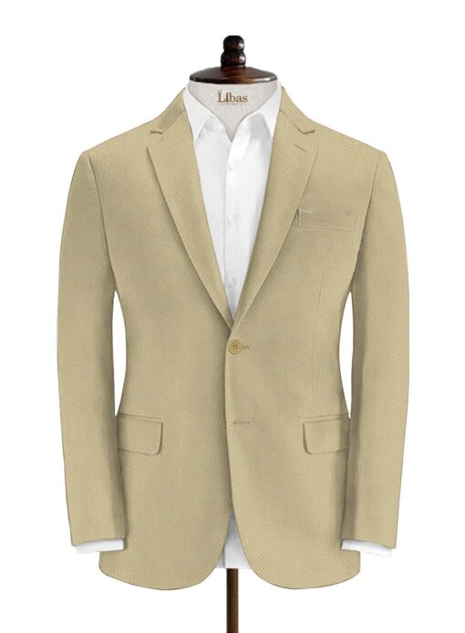 Siyaram's Men's Terry Rayon Structured 3.75 Meter Unstitched Suiting Fabric (Buttermilk Beige)