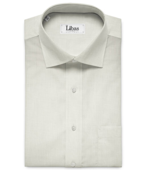 Solino Men's European Linen 70 LEA Solids 3.50 Meter Unstitched Shirting Fabric (White)