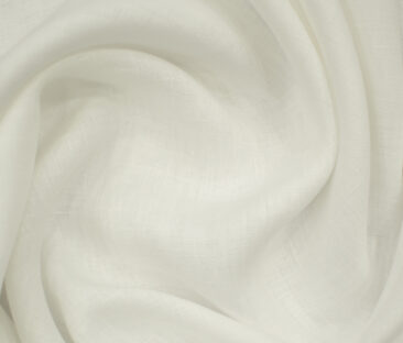 Solino Men's European Linen 70 LEA Solids 3.50 Meter Unstitched Shirting Fabric (White)