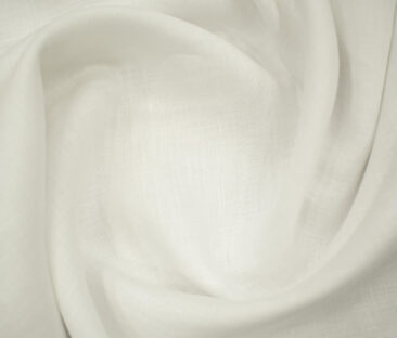 Solino Men's European Linen 80 LEA Solids 3.50 Meter Unstitched Shirting Fabric (White)