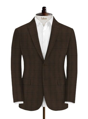 Vimal Men's Polyester Viscose Self Design 3.75 Meter Unstitched Suiting Fabric (Brown)