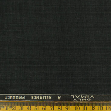 Vimal Men's Polyester Viscose Self Design 3.75 Meter Unstitched Suiting Fabric (Dark Grey)