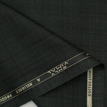 Vimal Men's Polyester Viscose Self Design 3.75 Meter Unstitched Suiting Fabric (Dark Grey)
