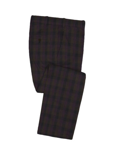 Vimal Men's Polyester Viscose Checks 3.75 Meter Unstitched Suiting Fabric (Purple)