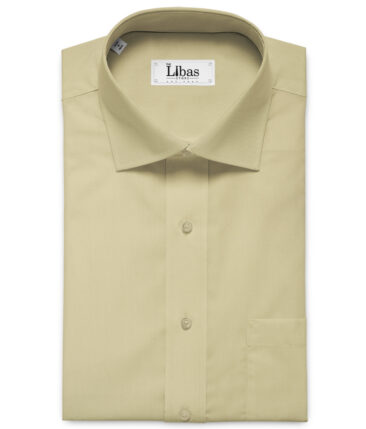 Arvind Men's Premium Cotton Solids 2.25 Meter Unstitched Shirting Fabric (Butter Milk)