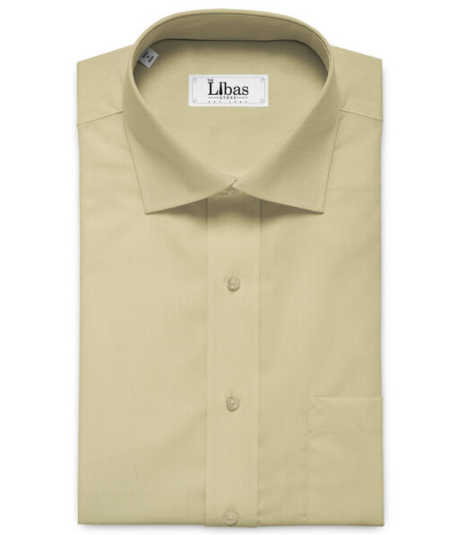 Arvind Men's Premium Cotton Solids 2.25 Meter Unstitched Shirting Fabric (Butter Milk)