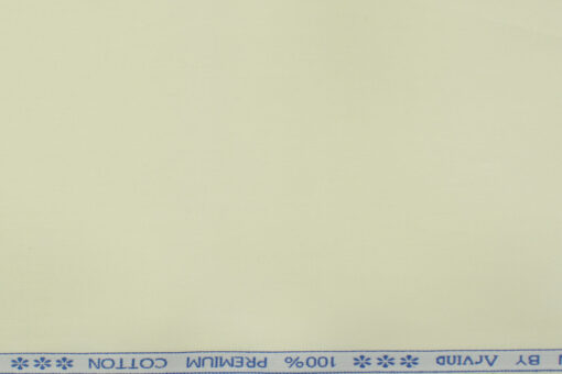 Arvind Men's Premium Cotton Solids 2.25 Meter Unstitched Shirting Fabric (Cream )