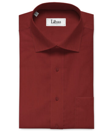 Arvind Men's Premium Cotton Solids 2.25 Meter Unstitched Shirting Fabric (Maroon Red)