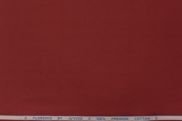 Arvind Men's Premium Cotton Solids 2.25 Meter Unstitched Shirting Fabric (Maroon Red)
