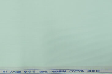 Arvind Men's Premium Cotton Solids 2.25 Meter Unstitched Shirting Fabric (Mint Green)