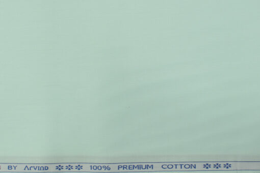Arvind Men's Premium Cotton Solids 2.25 Meter Unstitched Shirting Fabric (Mint Green)