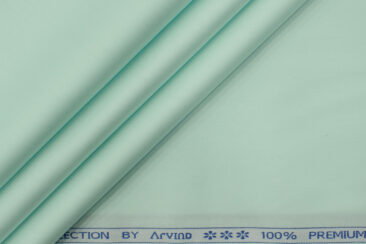 Arvind Men's Premium Cotton Solids 2.25 Meter Unstitched Shirting Fabric (Mint Green)