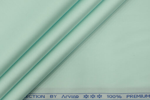 Arvind Men's Premium Cotton Solids 2.25 Meter Unstitched Shirting Fabric (Mint Green)