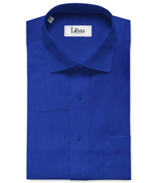 Arvind Men's Premium Cotton Solids 2.25 Meter Unstitched Shirting Fabric (Royal Blue)