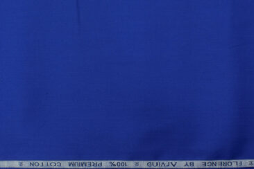 Arvind Men's Premium Cotton Solids 2.25 Meter Unstitched Shirting Fabric (Royal Blue)