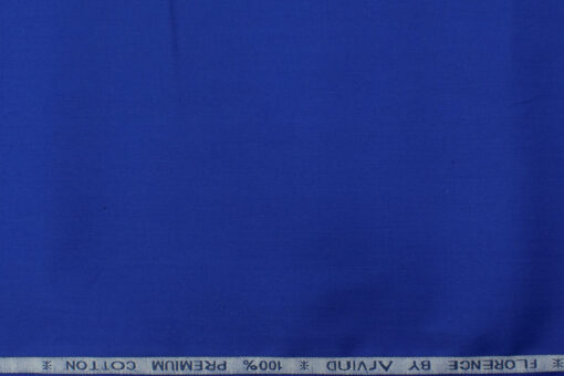 Arvind Men's Premium Cotton Solids 2.25 Meter Unstitched Shirting Fabric (Royal Blue)