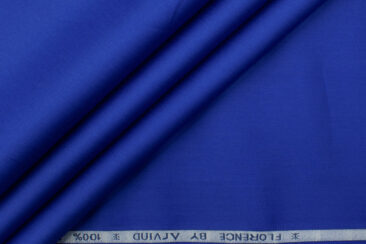 Arvind Men's Premium Cotton Solids 2.25 Meter Unstitched Shirting Fabric (Royal Blue)