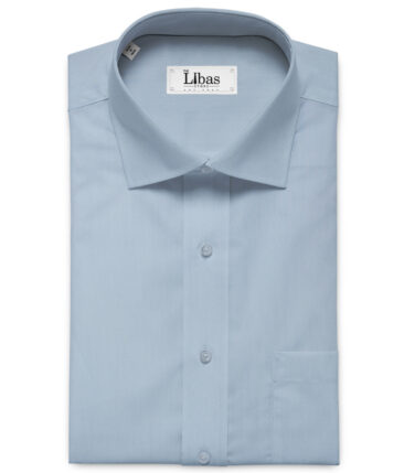 Arvind Men's Premium Cotton Solids 2.25 Meter Unstitched Shirting Fabric (Sky Blue)