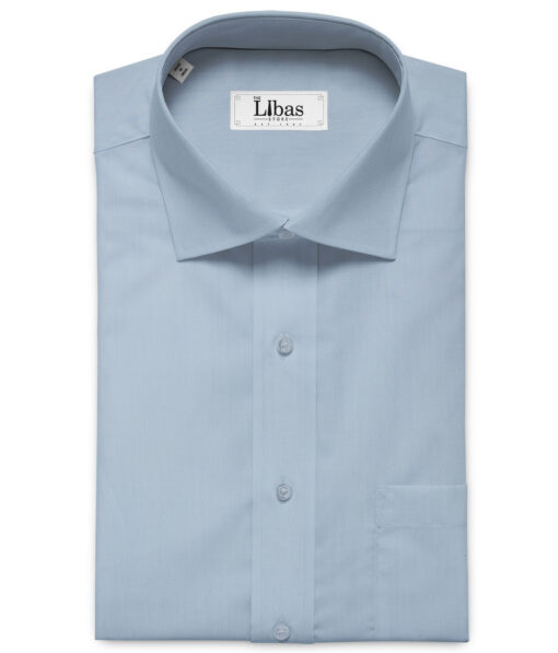 Arvind Men's Premium Cotton Solids 2.25 Meter Unstitched Shirting Fabric (Sky Blue)